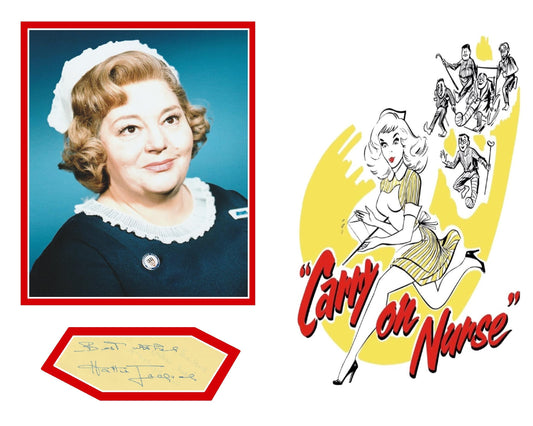 HATTIE JACQUES SIGNED CARRY ON PHOTO MOUNT