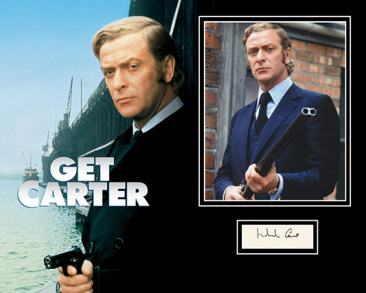 MICHAEL CAINE SIGNED GET CARTER PHOTO MOUNT