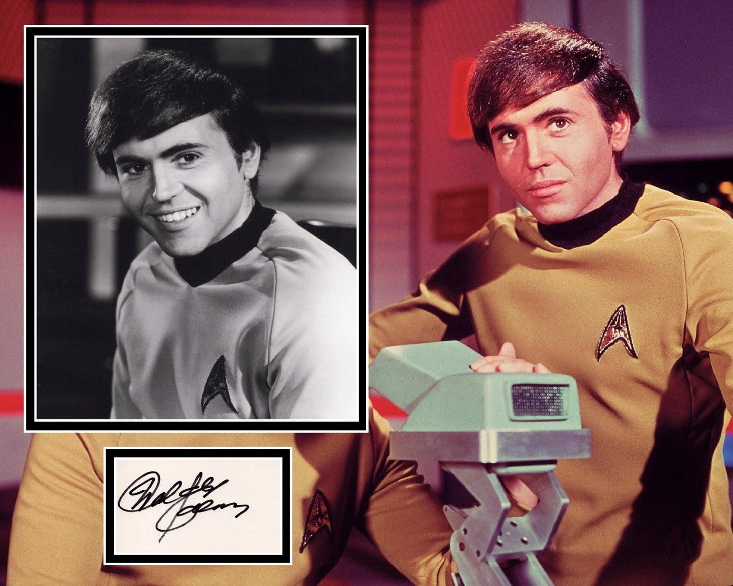 WALTER KOENIG SIGNED STAR TREK PHOTO MOUNT