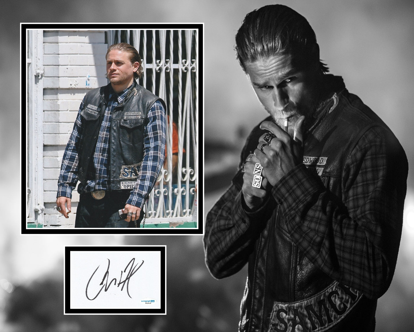 CHARLIE HUNNAM SIGNED SONS OF ANARCHY PHOTO MOUNT ALSO ACOA