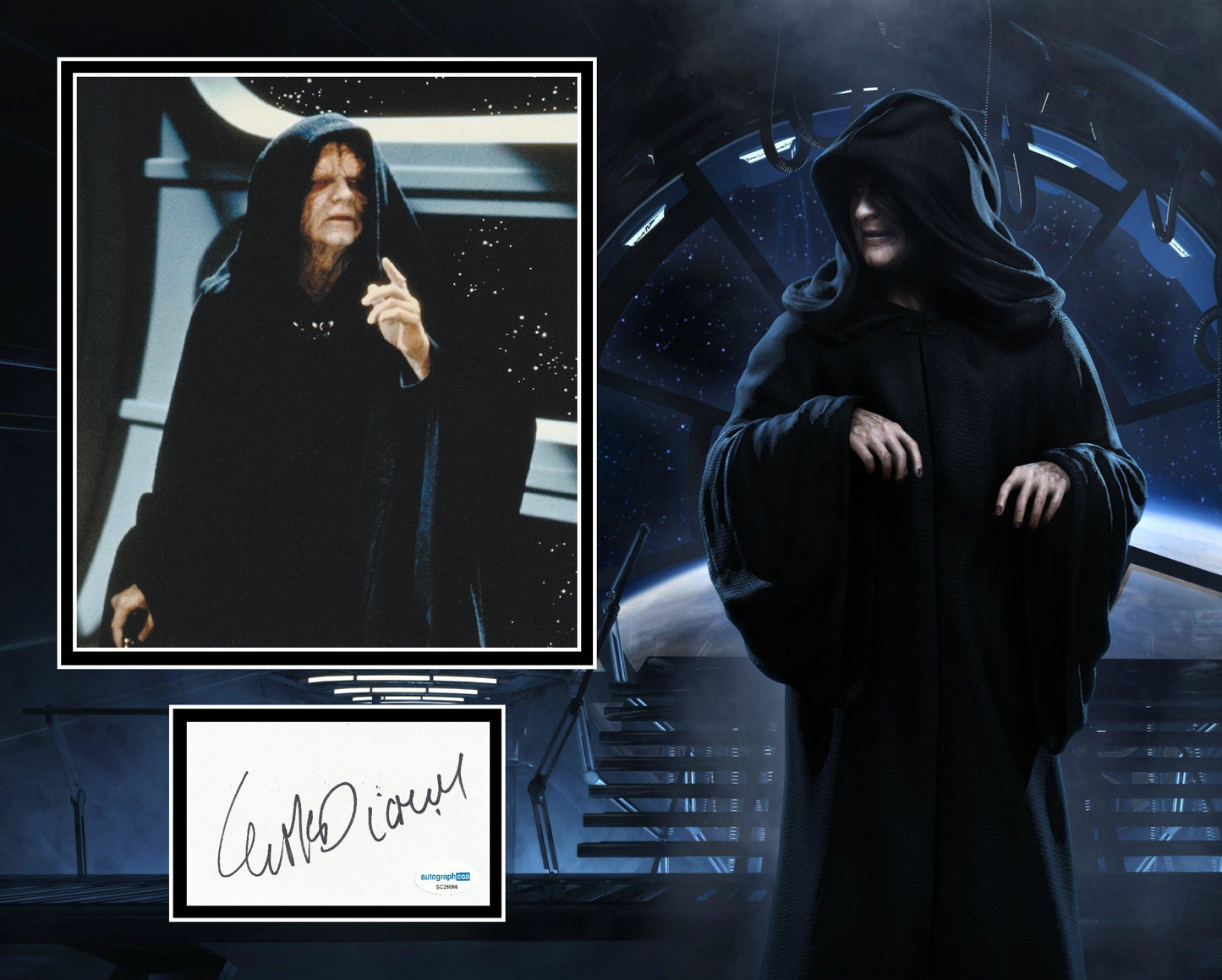 IAN McDIARMID SIGNED STAR WARS PHOTO MOUNT ALSO ACOA