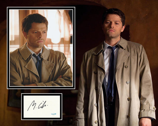 MISHA COLLINS SIGNED SUPERNATURAL PHOTO MOUNT ALSO ACOA