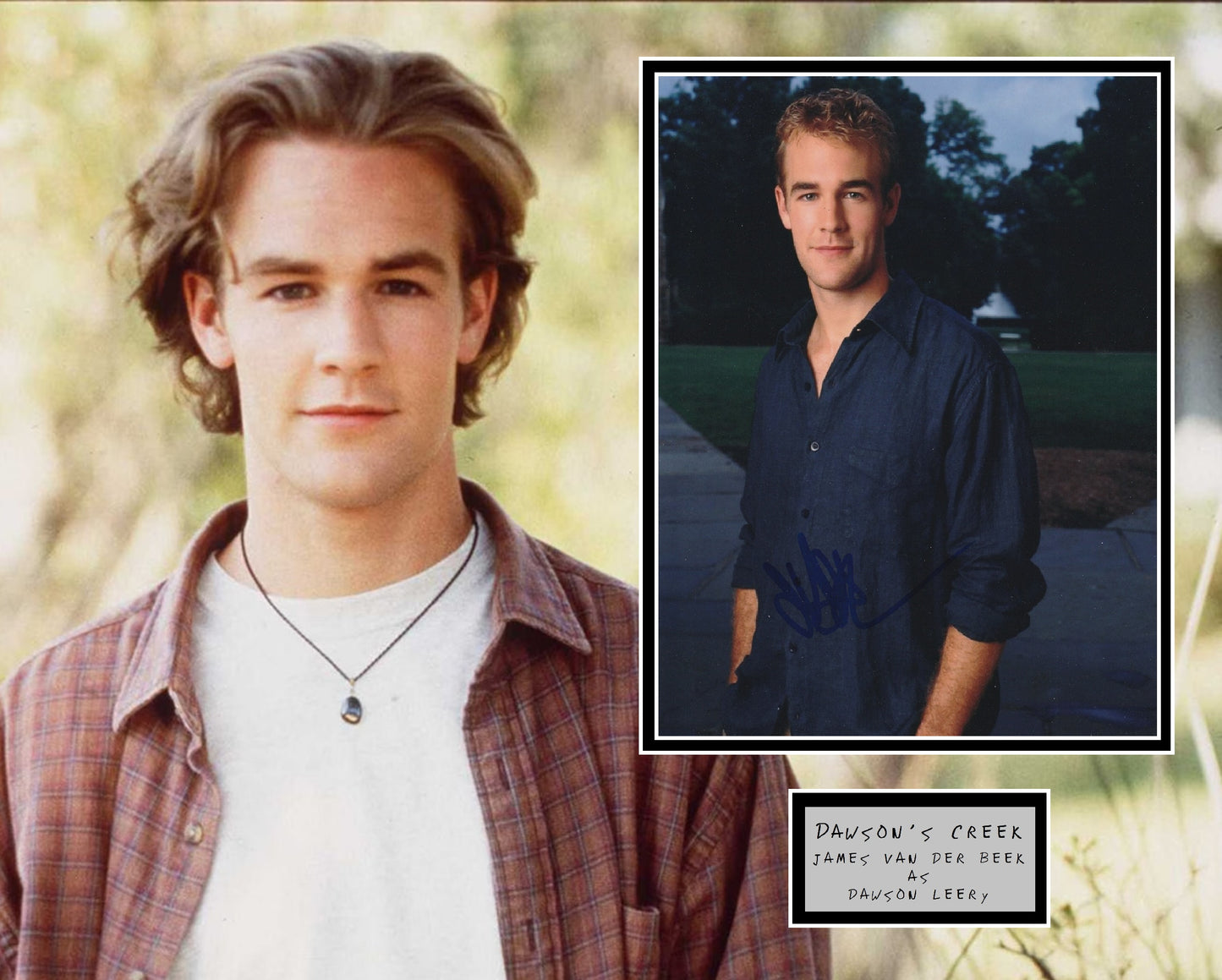 JAMES VAN DER BEEK SIGNED DAWSONS CREEK PHOTO MOUNT