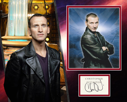 CHRISTOPHER ECCLESTON SIGNED DR WHO PHOTO MOUNT