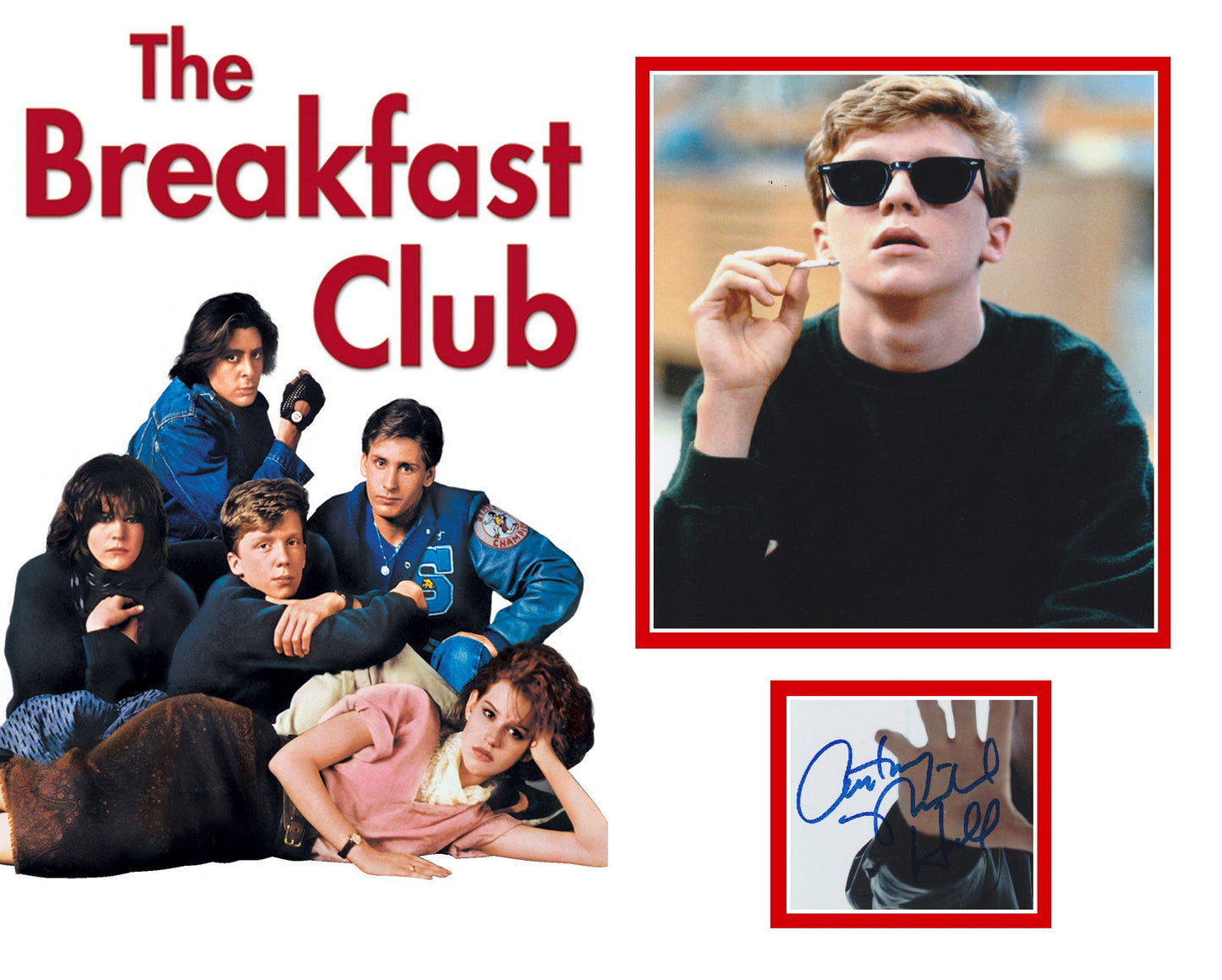 ANTHONY MICHAEL HALL SIGNED THE BREAKFAST CLUB PHOTO MOUNT