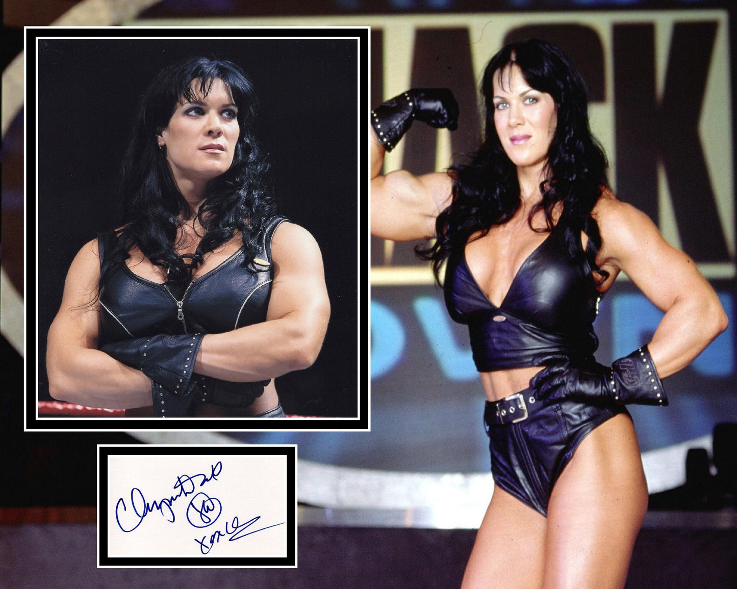 CHYNA SIGNED WRESTLING PHOTO MOUNT
