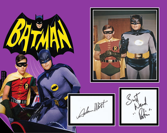 ADAM WEST AND BURT WARD SIGNED BATMAN PHOTO MOUNT
