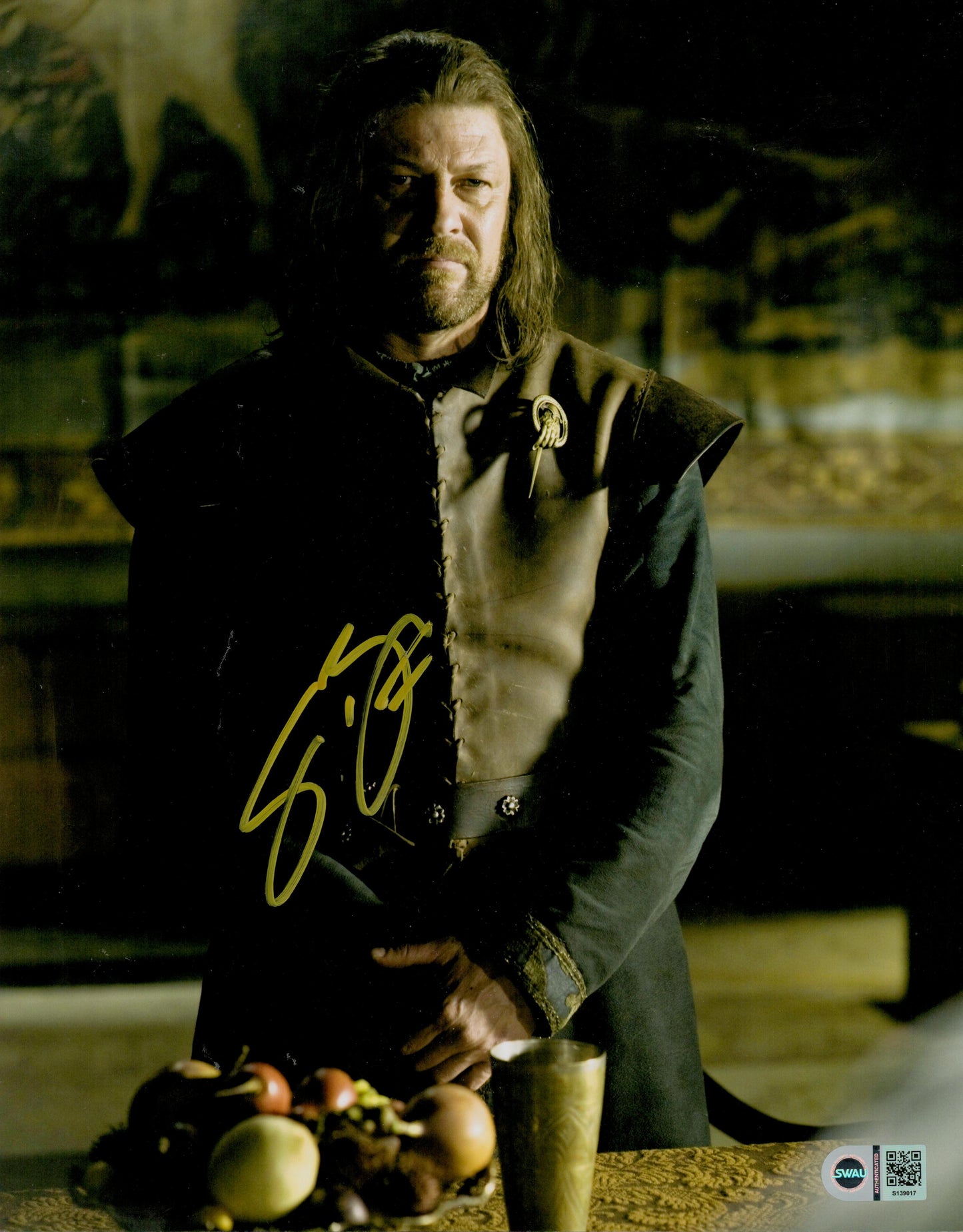 SEAN BEAN SIGNED GAME OF THRONES 14X11 PHOTO ALSO SWAU (1)