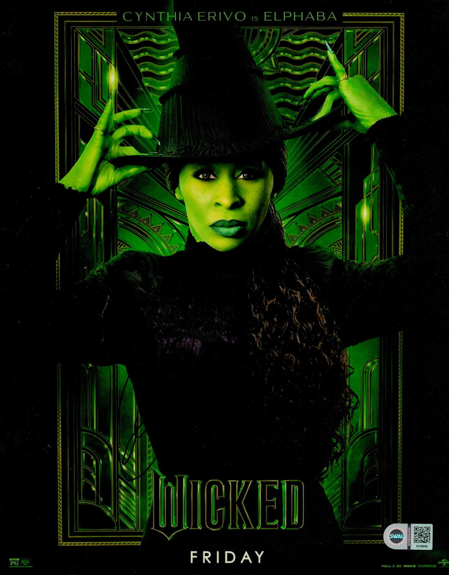 CYNTHIA ERIVO SIGNED WICKED 14X11 PHOTO (1) ALSO SWAU