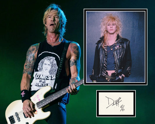 DUFF SIGNED GUNS N ROSES PHOTO MOUNT