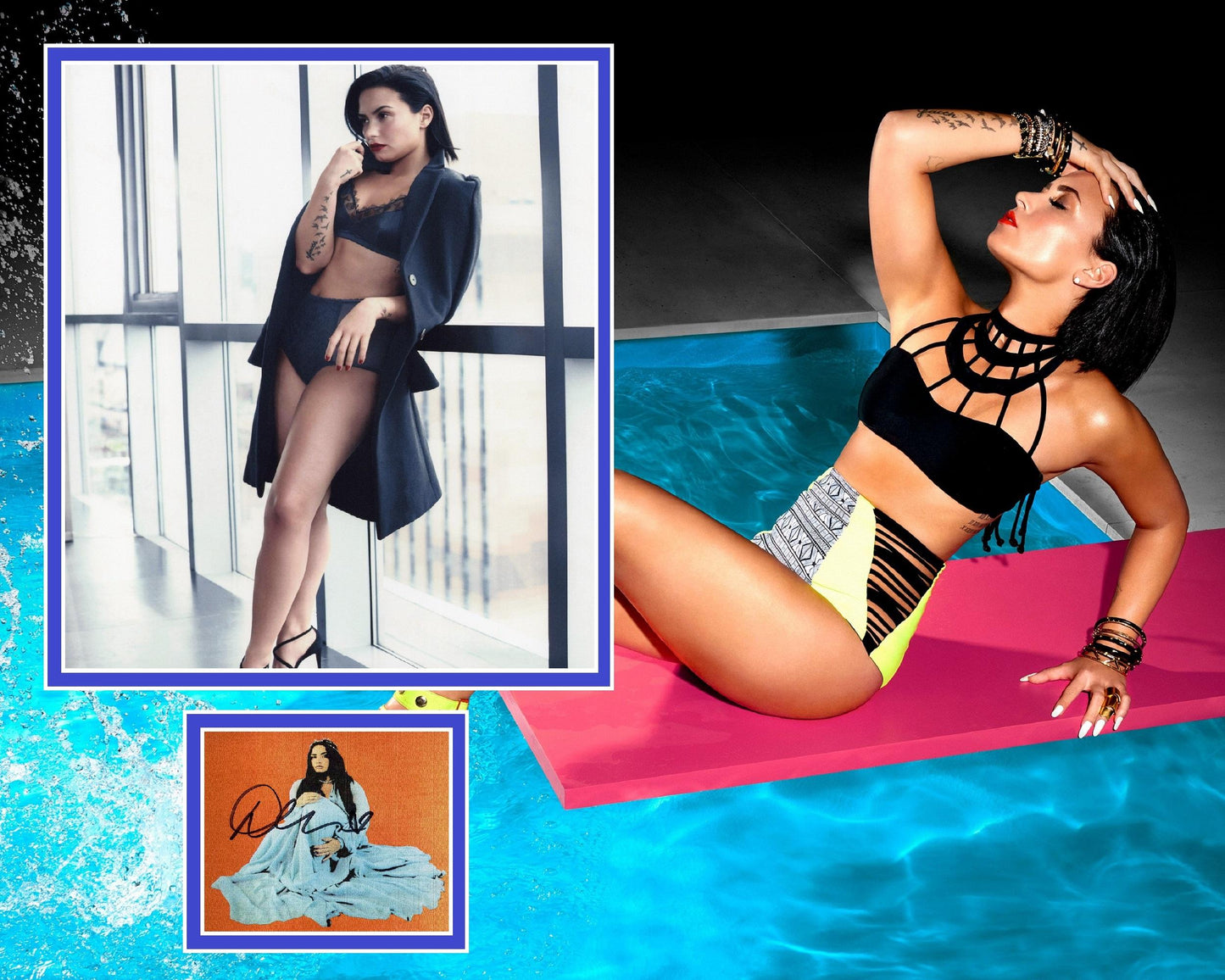 DEMI LOVATO SIGNED SEXY  PHOTO MOUNT (1)