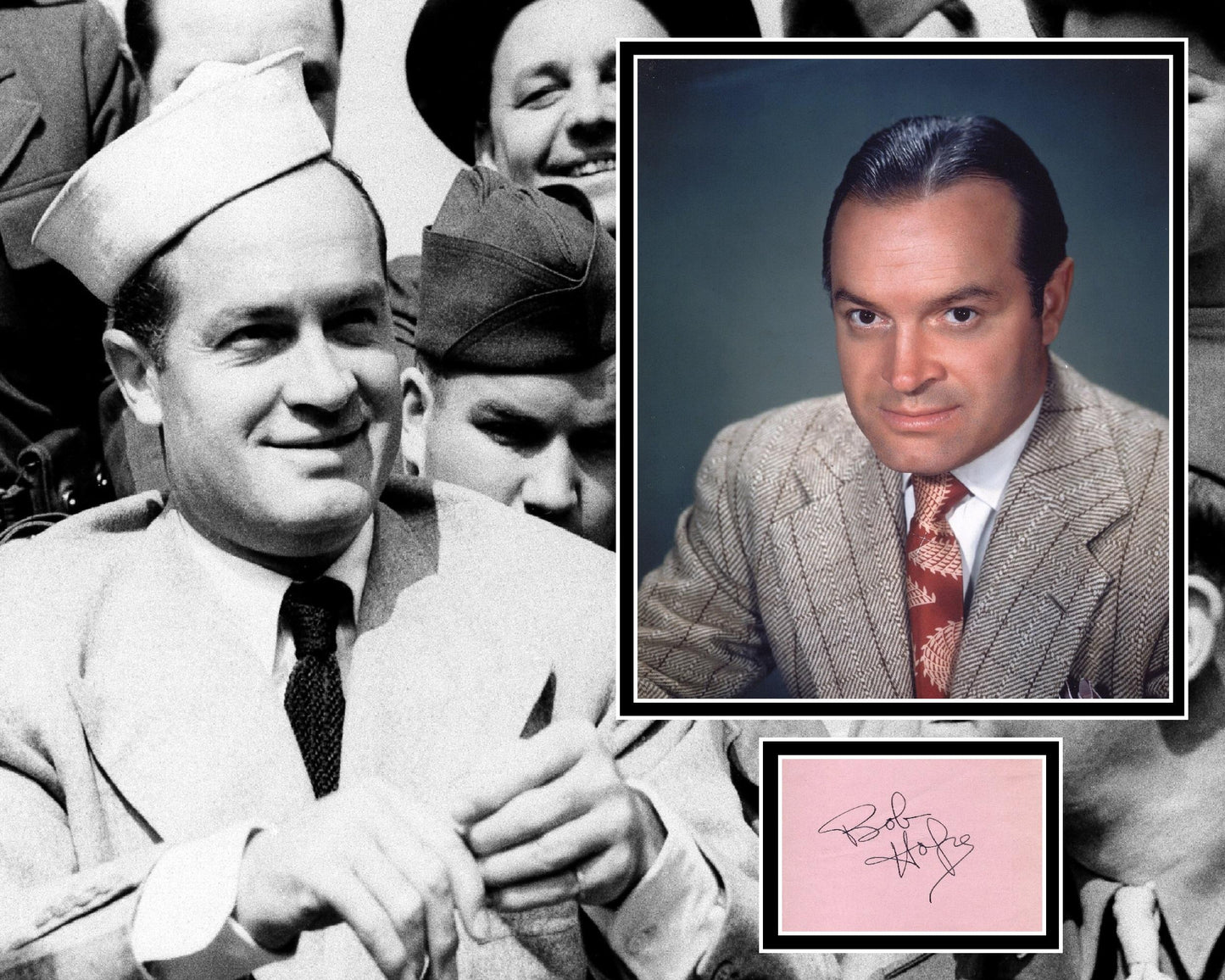 BOB HOPE SIGNED  PHOTO MOUNT