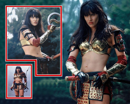 LUCY LAWLESS SIGNED XENA PHOTO MOUNT