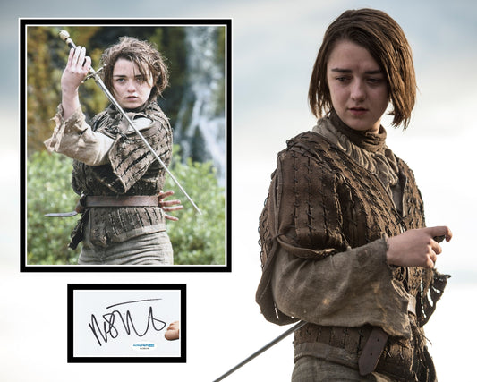 MAISIE WILLIAMS SIGNED GAME OF THRONES PHOTO MOUNT ALSO ACOA (2)