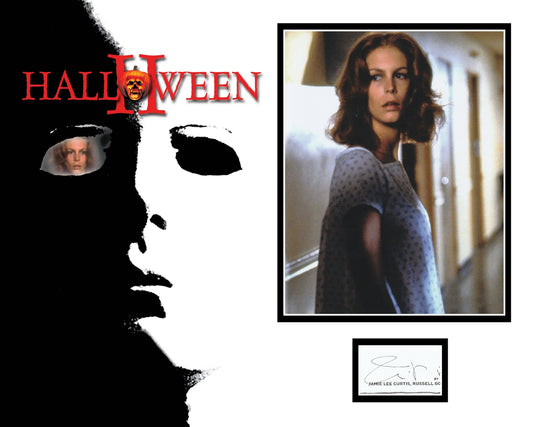 JAMIE LEE CURTIS SIGNED HALLOWEEN PHOTO MOUNT