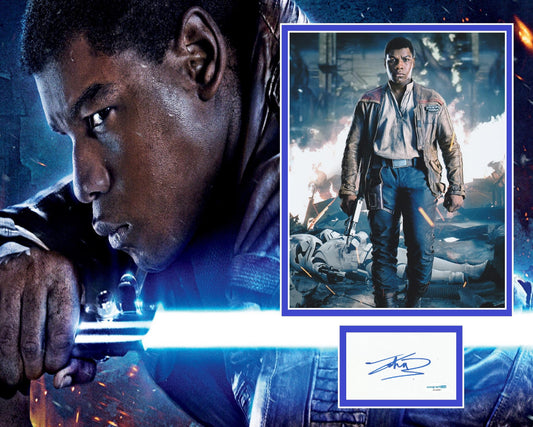 JOHN BOYEGA SIGNED STAR WARS PHOTO MOUNT ALSO ACOA