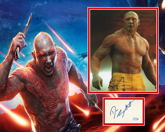 DAVE BAUTISTA SIGNED GUARDIANS OF THE GALAXY PHOTO MOUNT ALSO ACOA