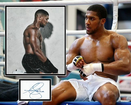 ANTHONY JOSHUA SIGNED BOXING PHOTO MOUNT