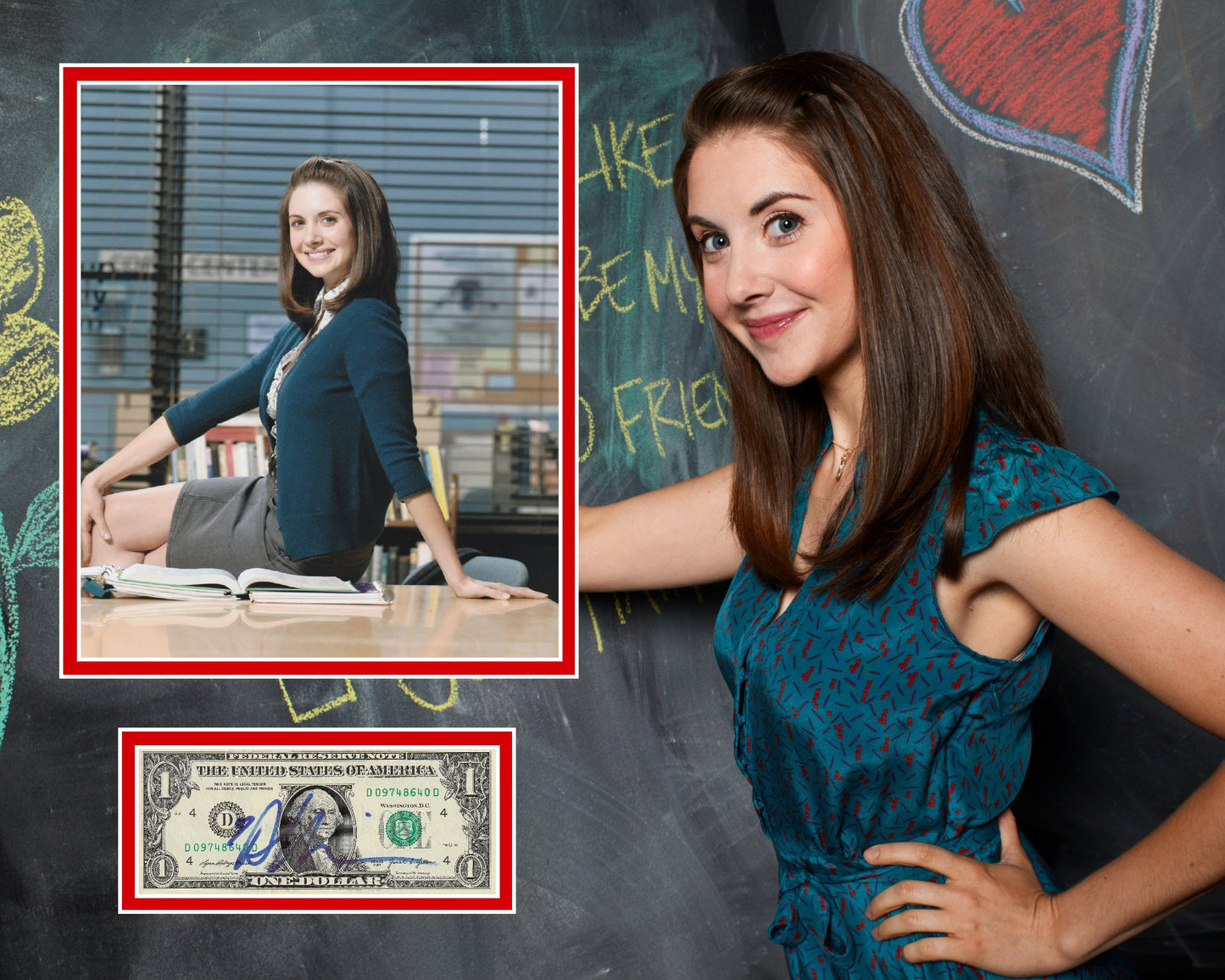 ALISON BRIE SIGNED COMMUNITY PHOTO MOUNT (2)