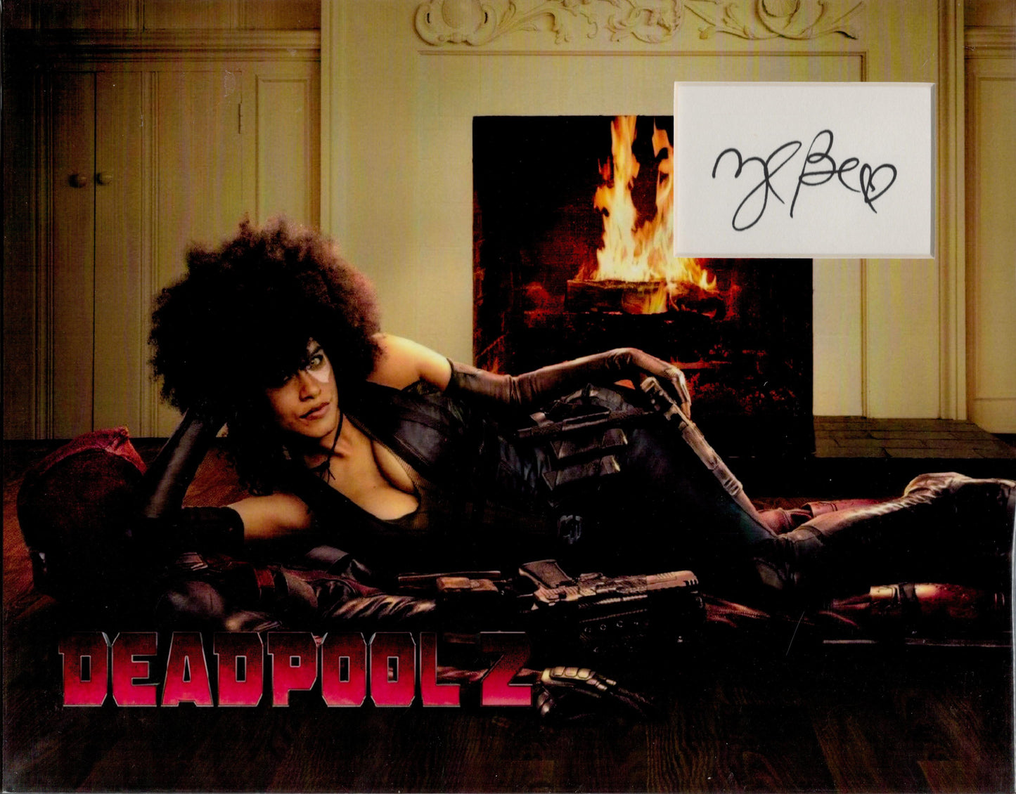 ZAZIE BEETZ SIGNED 14X11 DEADPOOL PHOTO MOUNT (1)