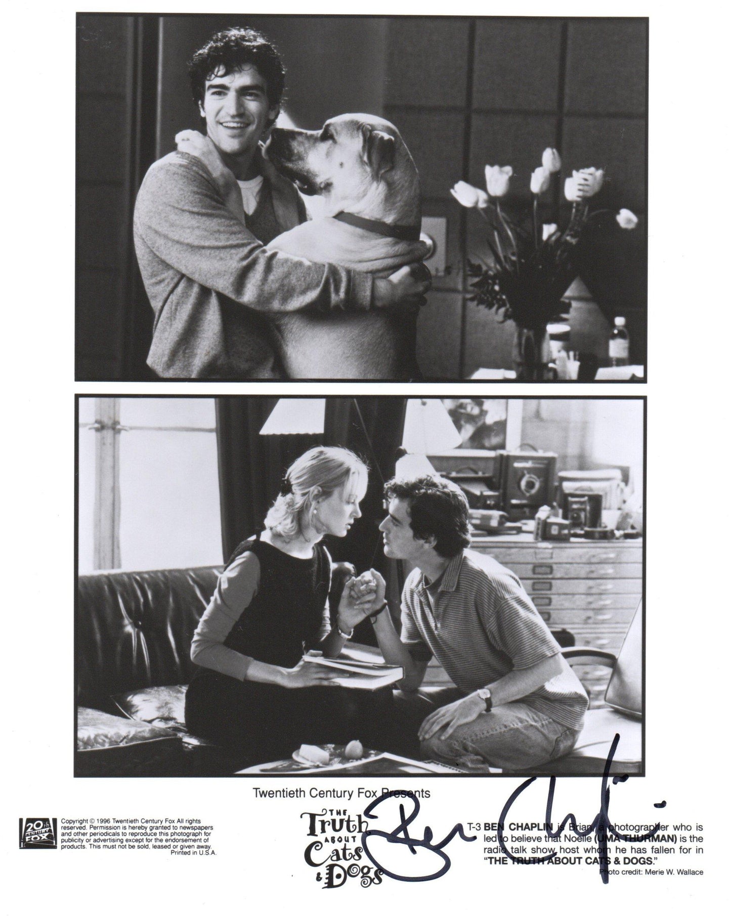 BEN CHAPLIN SIGNED THE TRUTH ABOUT CATS AND DOGS PHOTO