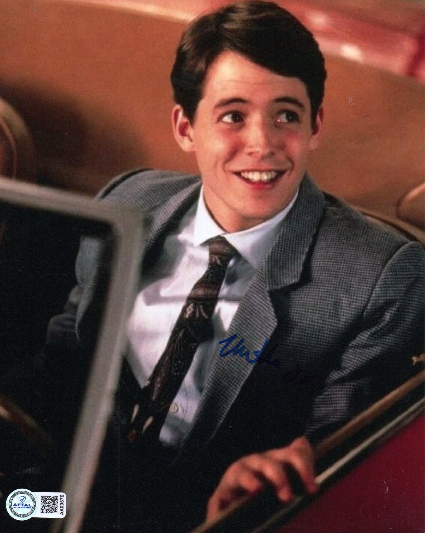 MATTHEW BRODERICK SIGNED FERRIS BUELLERS DAY OFF 8X10 PHOTO (4) ALSO AFTAL AUTHENTICATION