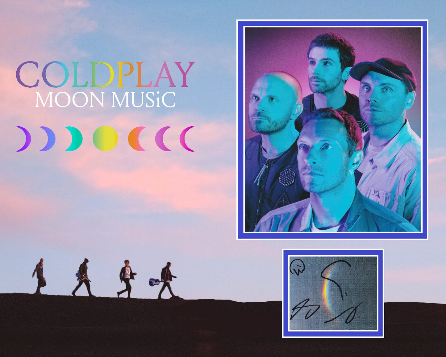 COLDPLAY SIGNED PHOTO MOUNT