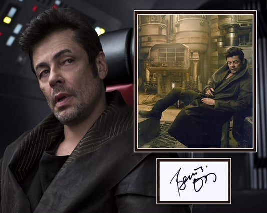 BENICIO DEL TORO SIGNED STAR WARS PHOTO MOUNT