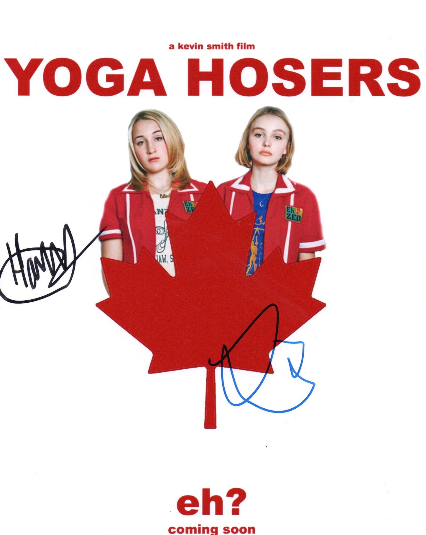 LILY-ROSE DEPP AND HARLEY QUINN SMITH SIGNED YOGA HOSERS 10X8 PHOTO