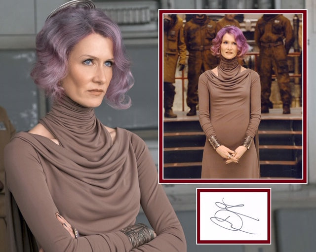 LAURA DERN SIGNED STAR WARS PHOTO MOUNT UACC REG 242
