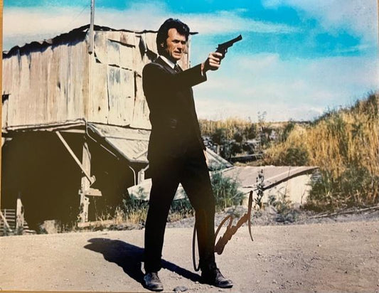 CLINT EASTWOOD SIGNED DIRTY HARRY 14X11 PHOTO (1) ALSO ACOA