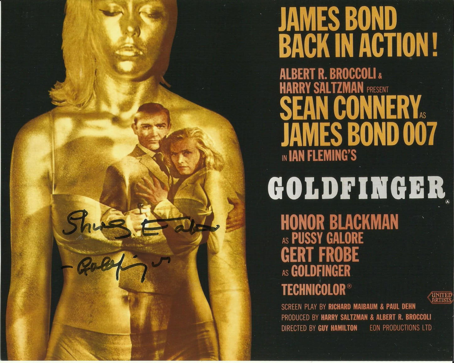 SHIRLEY EATON SIGNED SEXY GOLDFINGER 10X8 PHOTO (3)
