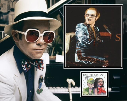 SIR ELTON JOHN SIGNED PHOTO MOUNT