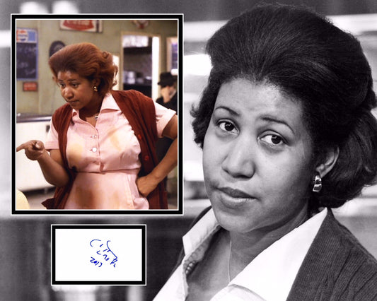 ARETHA FRANKLIN SIGNED BLUE BROTHERS PHOTO MOUNT