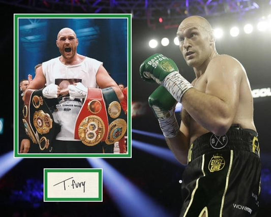 TYSON FURY SIGNED BOXING PHOTO MOUNT