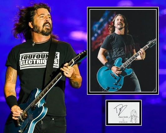 DAVE GROHL SIGNED FOO FIGHTERS PHOTO MOUNT