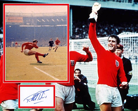 SIR GEOFF HURST SIGNED ENGLAND PHOTO MOUNT UACC REG 242 (2)