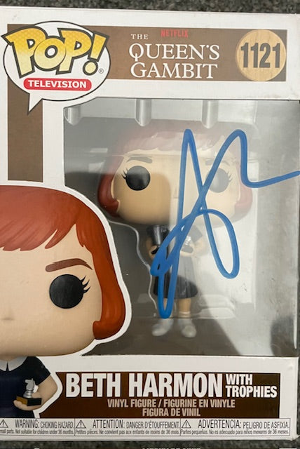 ANYA TAYLOR JOY SIGNED BETH HARMON QUEENS GAMBIT FUNKO POP (1) ALSO SWAU