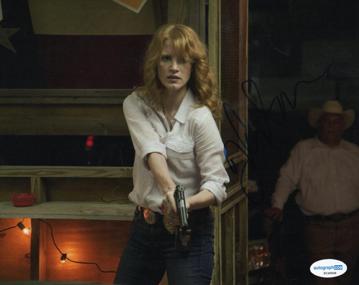 JESSICA CHASTAIN SIGNED TEXAS KILLING FIELDS 10X8 PHOTO (1) ALSO ACOA