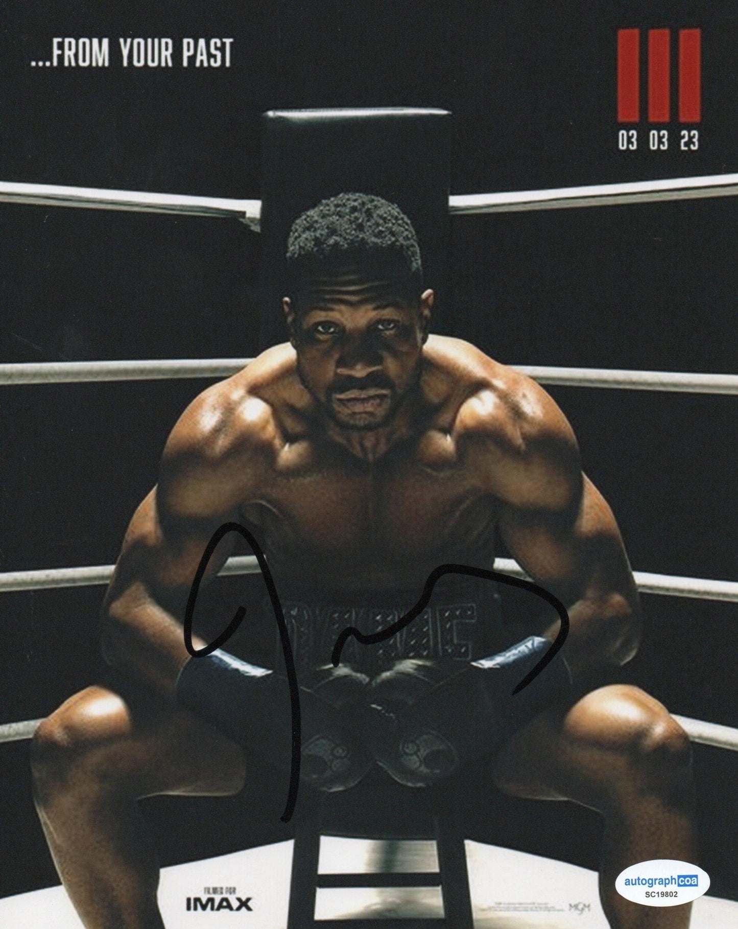 JONATHAN MAJORS SIGNED CREED 8X10 PHOTO ALSO ACOA (1)