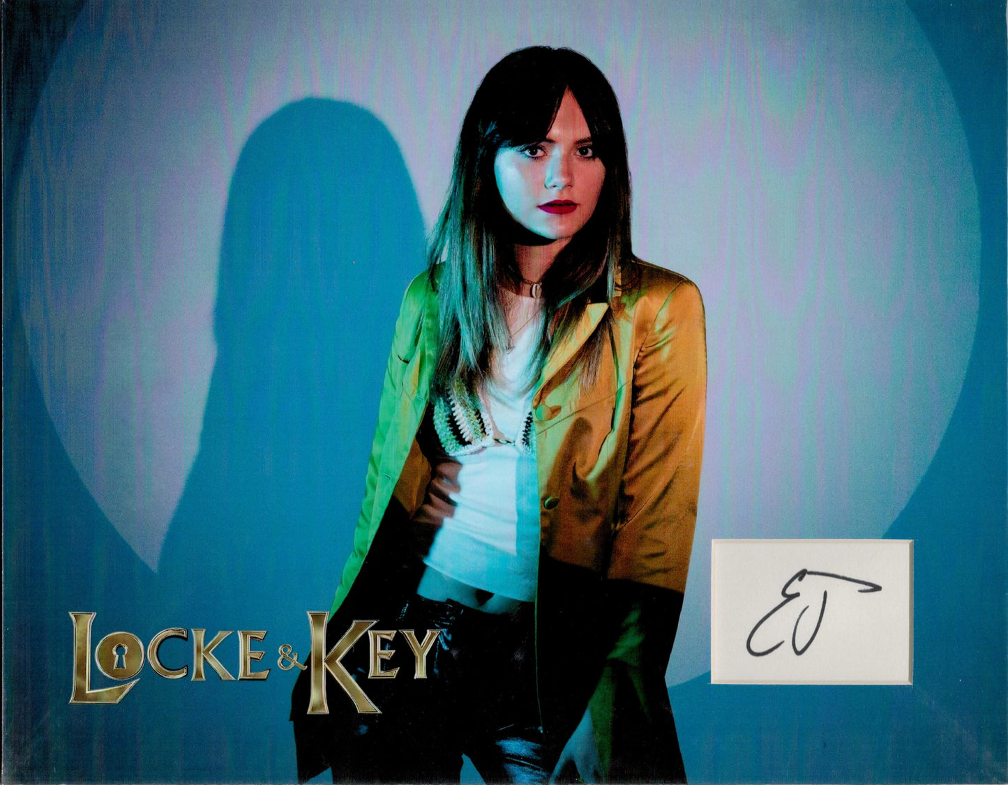 EMILIA JONES SIGNED 14X11 LOCKE AND KEY PHOTO MOUNT (1)