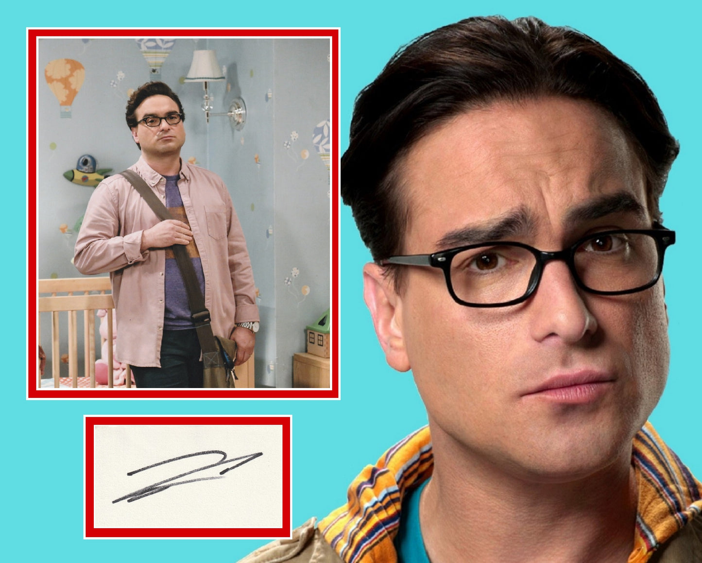 JOHNNY GALECKI SIGNED THE BIG BANG THEORY PHOTO MOUNT