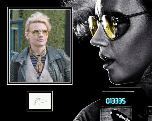 KATE McKINNON SIGNED GHOSTBUSTERS PHOTO MOUNT