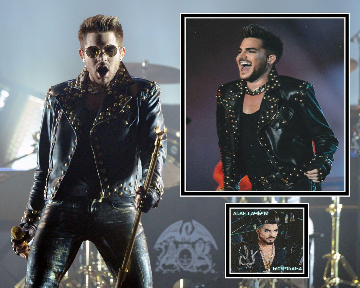 ADAM LAMBERT SIGNED PHOTO MOUNT