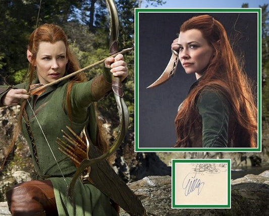 EVANGELINE LILLY SIGNED THE HOBBIT PHOTO MOUNT UACC REG 242