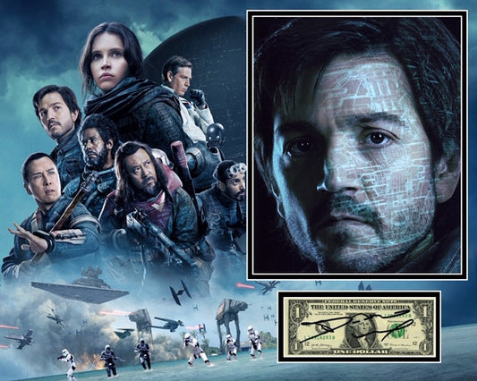 DIEGO LUNA SIGNED STAR WARS ROGUE ONE PHOTO MOUNT UACC REG 242