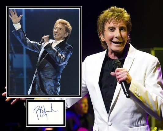 BARRY MANILOW SIGNED PHOTO MOUNT