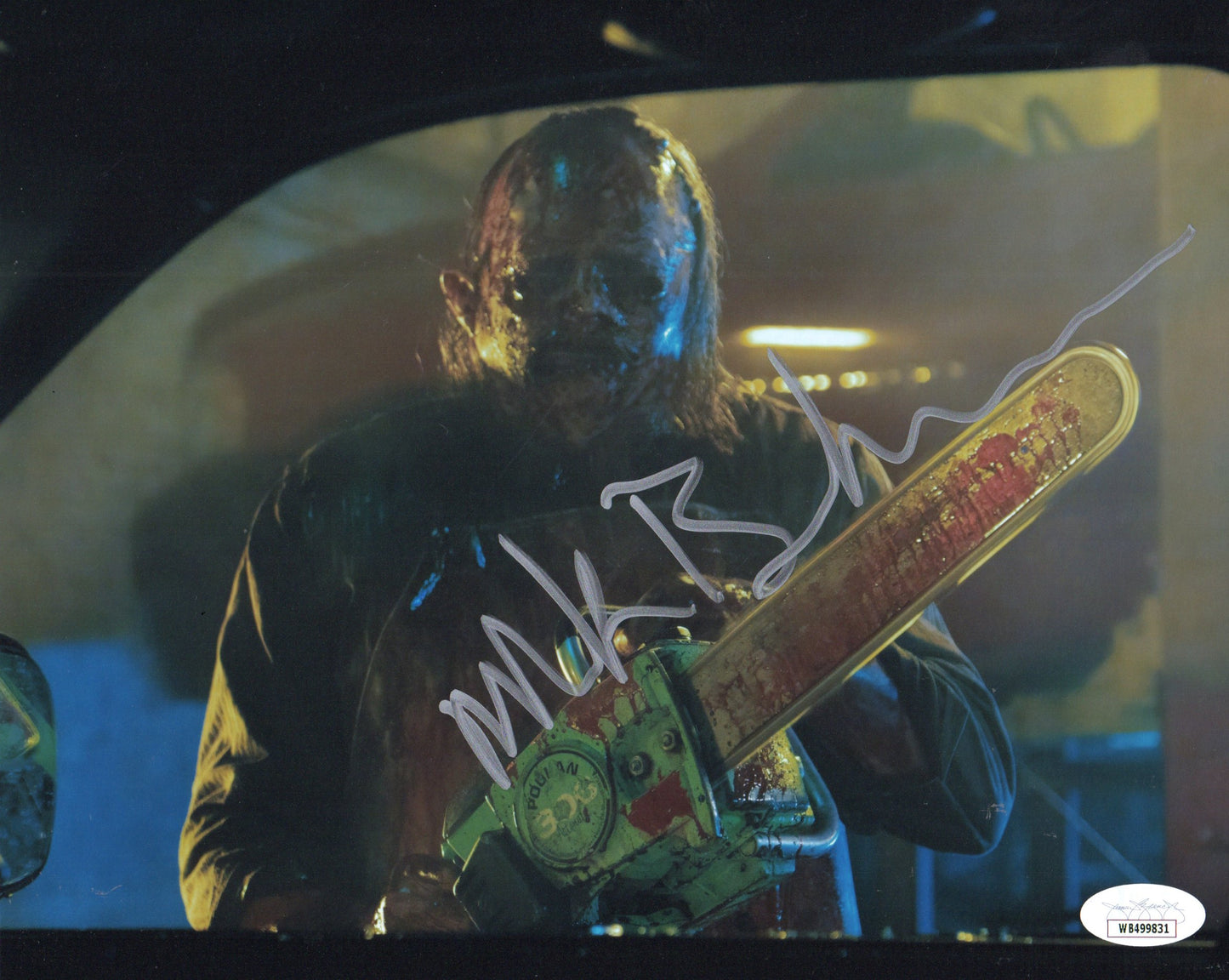 MARK BURNHAM SIGNED TEXAS CHAINSAW MASSACRE 8X10 PHOTO ALSO JSA (2)