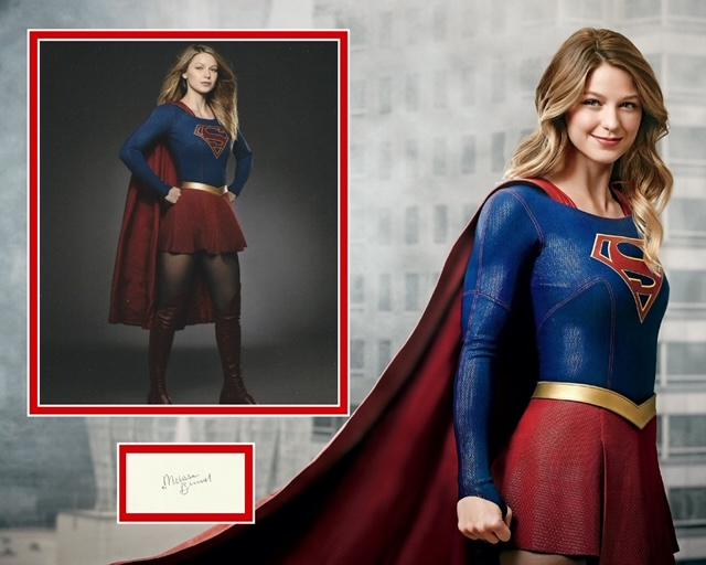 MELISSA BENOIST SIGNED SUPERGIRL PHOTO MOUNT