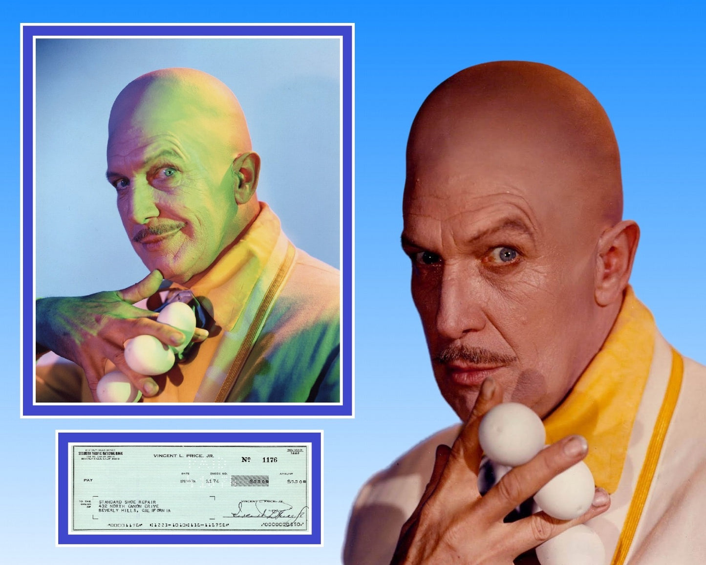 VINCENT PRICE SIGNED BATMAN PHOTO MOUNT UACC REG 242